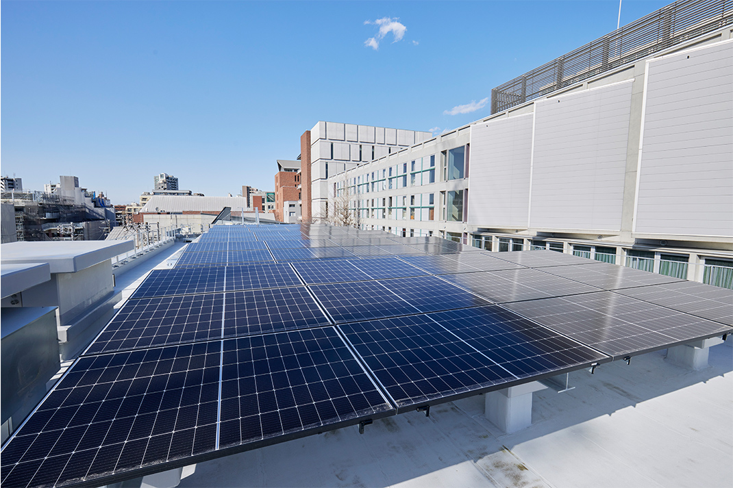 屋上の太陽光パネル